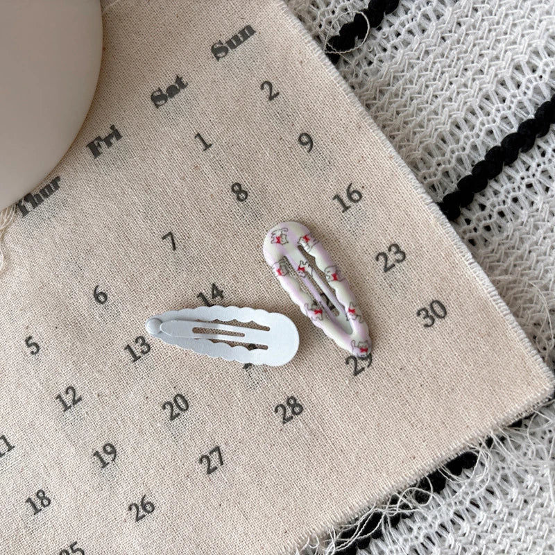 Girls Floral Liu Seaside Clip Hairpin Children's Color Polka Dot Small Bb Clip Baby Cute Hairpin Quake