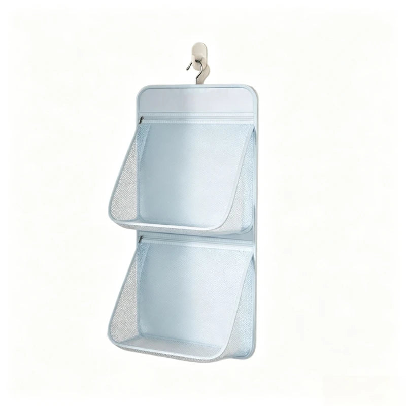 1pc Zipper Underwear Storage Bag Dormitory Wardrobe Organizer for Bra Socks Multifunctional Clothes Sorting Storage Pouch Quake blue double layer