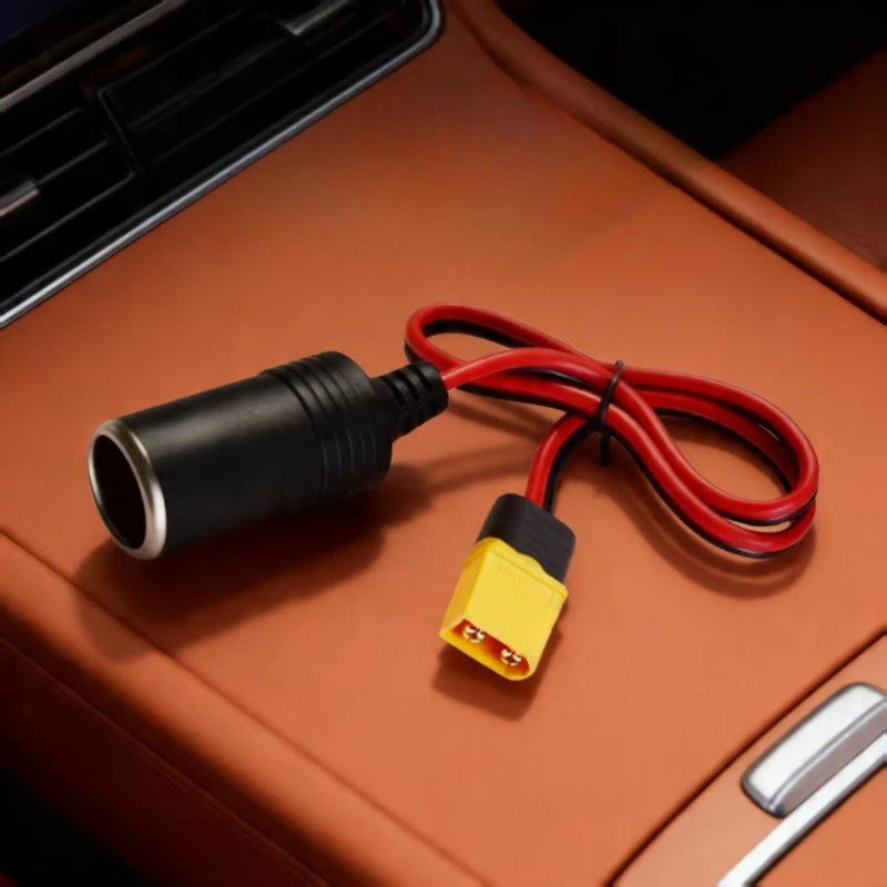 Universal Car Charger Adapter XT60 Male & Female to Cigarette Lighter Female Socket High‑Current Pure Copper Conversion Cable Quake