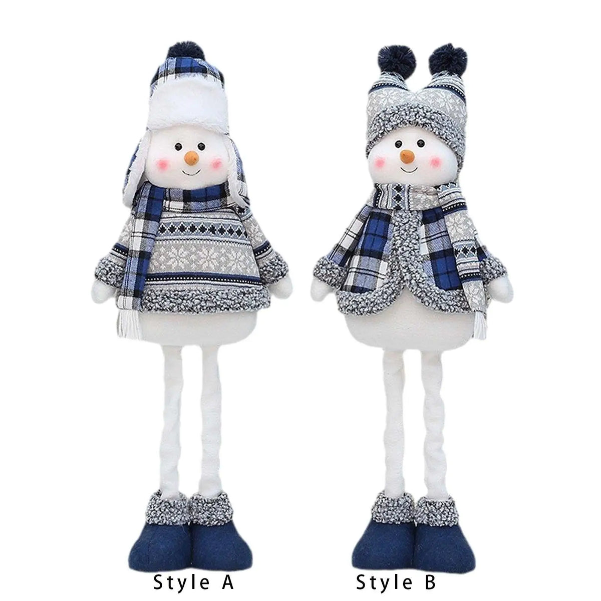 Christmas Figurine Stretch Legs Plush Doll Figure Santa Claus Figurine Decoration for Xmas, Quake