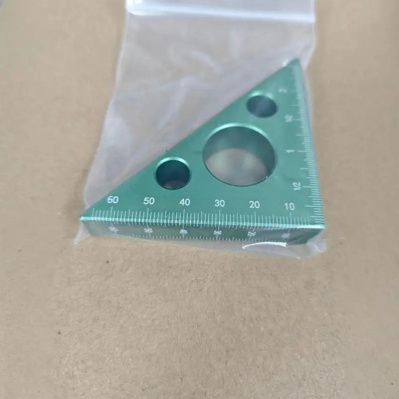 Aluminum Ruler 45/90 Degree Frosted Right Angle Gauge Triangle Ruler With Both Imperial And Metric Scales For DIY Wood Projects Quake Green