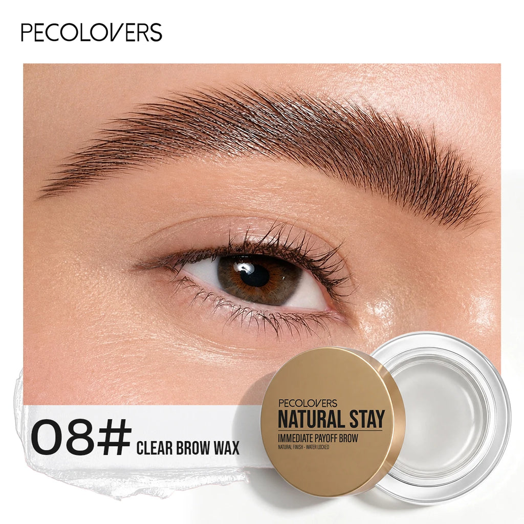 1Pc Creamy Solid Brow Styling Wax Natural Fluffy Brow Gel Smudge Proof Long Lasting Hold Buildable Tint Eyebrow Makeup for Daily Quake 08