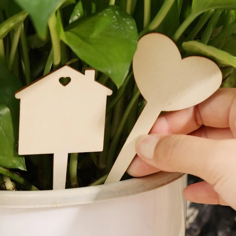 50/5PCS Wooden Plant Blank Labels Eco-Friendly Writable Sign Tags Garden Plant Markers for Seed Potted Herbs Flowers Vegetables Quake