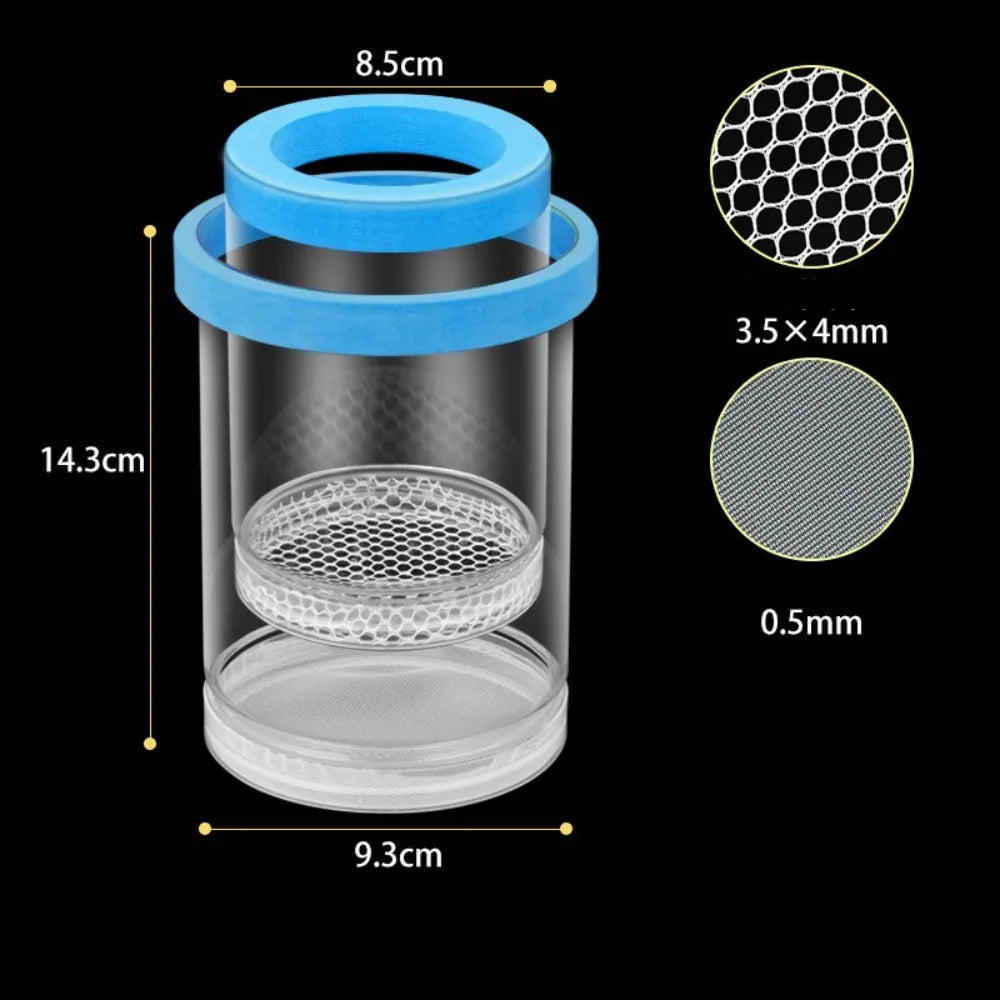 Plastic Mesh Floating Hatching Box Transparent Shrimp Guppy Floating Fish Breeding Isolation Box Detachable Aquarium Breeder Quake Blue Large Set