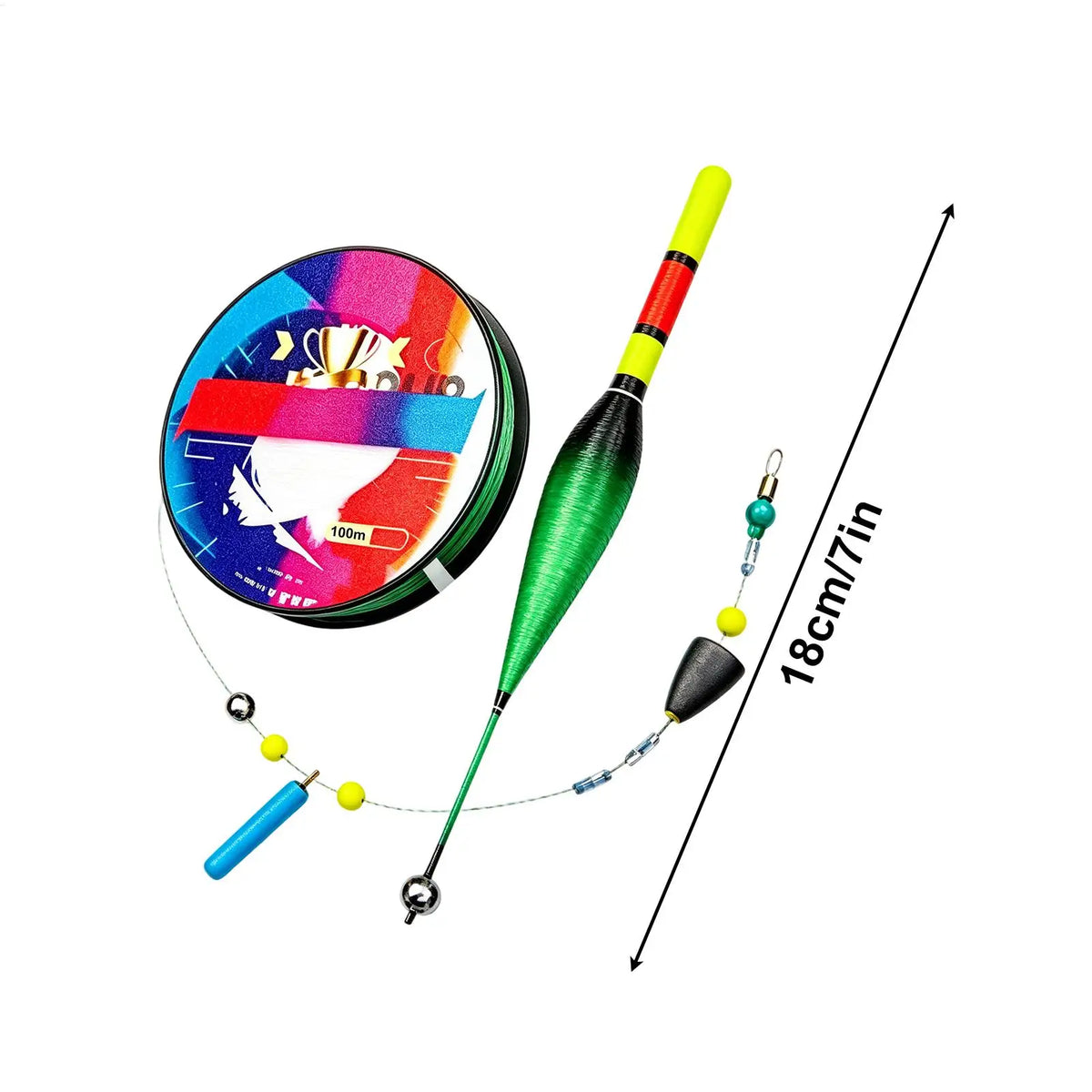 Portable Lure Fishing Line Set with Float High Sensitivity Wear-Resistant Fishing Line for Fishermen Beginner Men Outdoor Quake