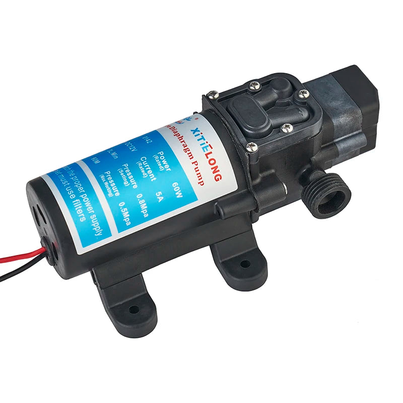 12V 100W Electric Pressure Diaphragm Pump Strong Dosing Pump for Lawn Irrigation & Car Washing for Clean Water Low Pressure Quake 3210YD-12-100 12V