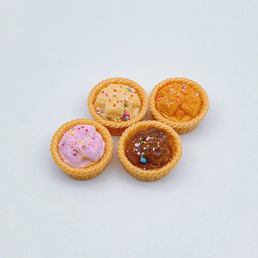 10Pcs Simulation Bread Basket Resin Cabochon Flatback For Desktop Decor DIY Fake Food Micro Landscape Crafts Ornament Accessorie Quake