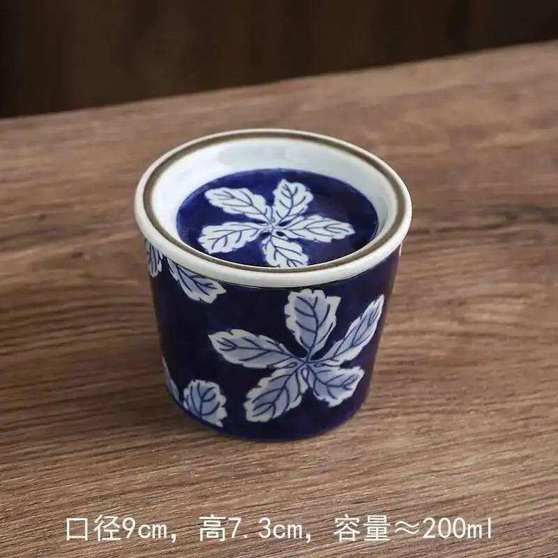 Vintage Ceramic Steamed Egg Cup With Lid Breakfast Steamed Egg Soup Water Separation Stew Cup Dessert Snack Bowl Quake 6