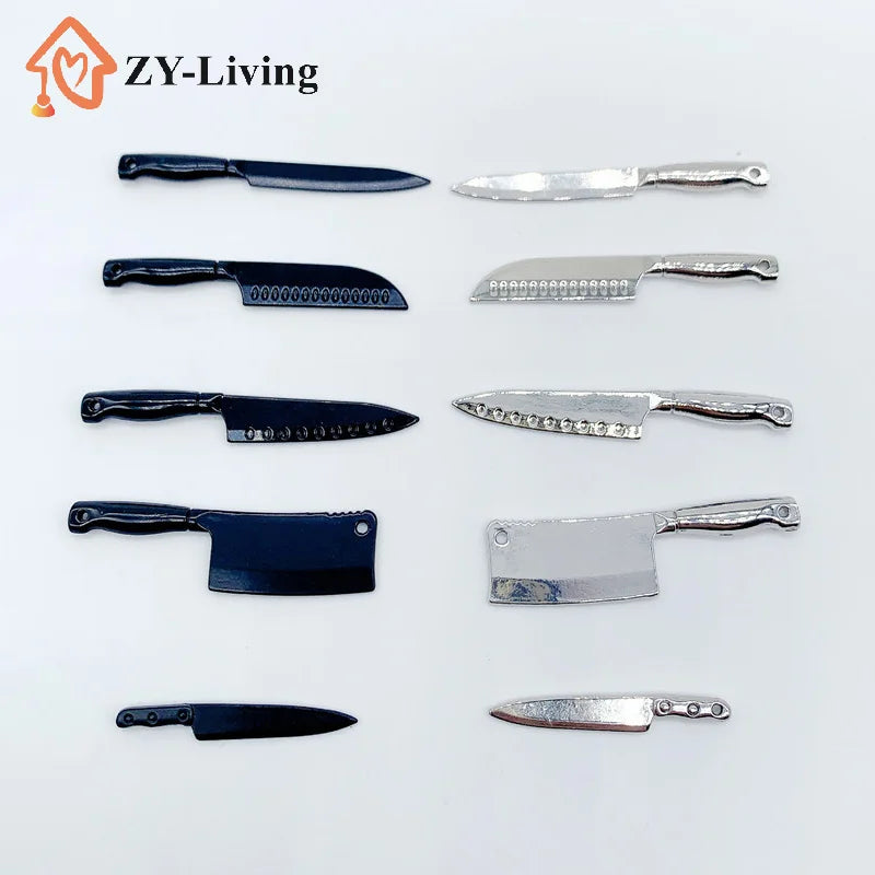 1 Set Doll House Mini Kitchen Knife Cooking Utensils Model for Dollhouse Kitchen Furniture Decoration Accessories Toy Quake