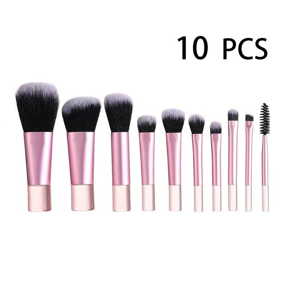 10 Pcs Travel Makeup Brush Set Mini Makeup Brushes Travel Size Small Quake 10 PCS