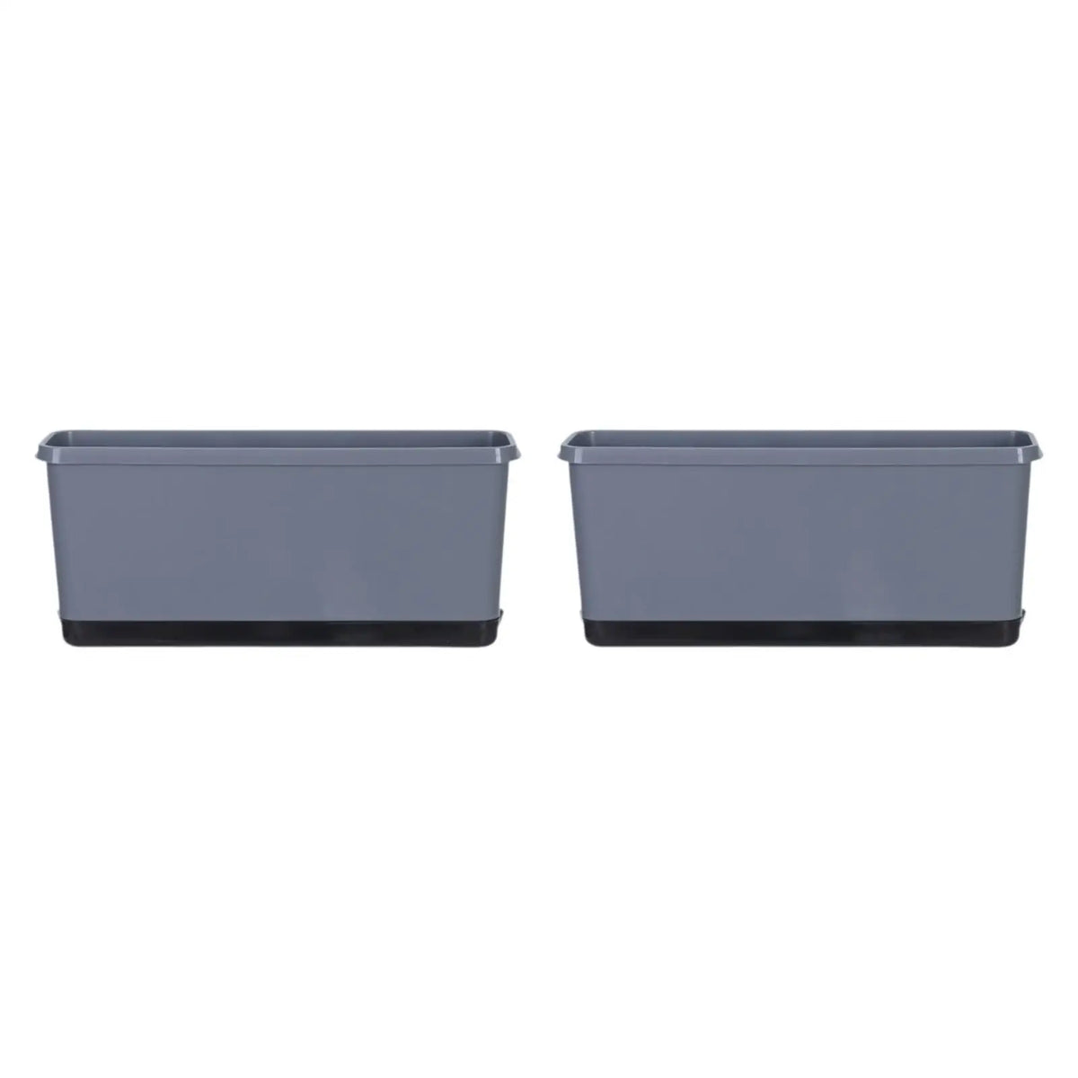 2 Pieces Window Box Planter Flower Pot Self Watering Plant Pot Versatile Accessory for Indoor Outdoor Lightweight Quake Grey