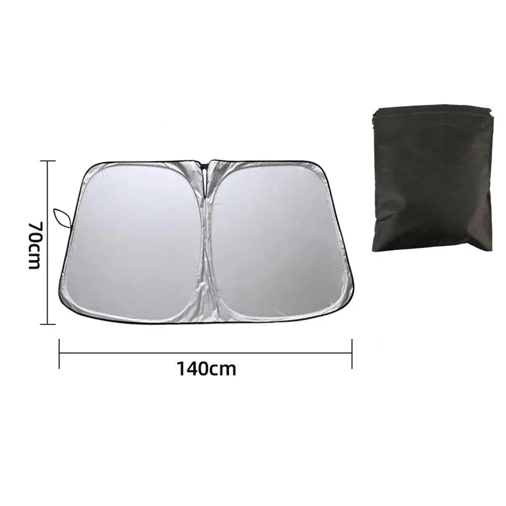 Car Windshield Sunshade Titanium Silver Foldable Front Window Cover UV Heat Shield for Sedan SUV MPV Summer Parking Daily Use Quake B