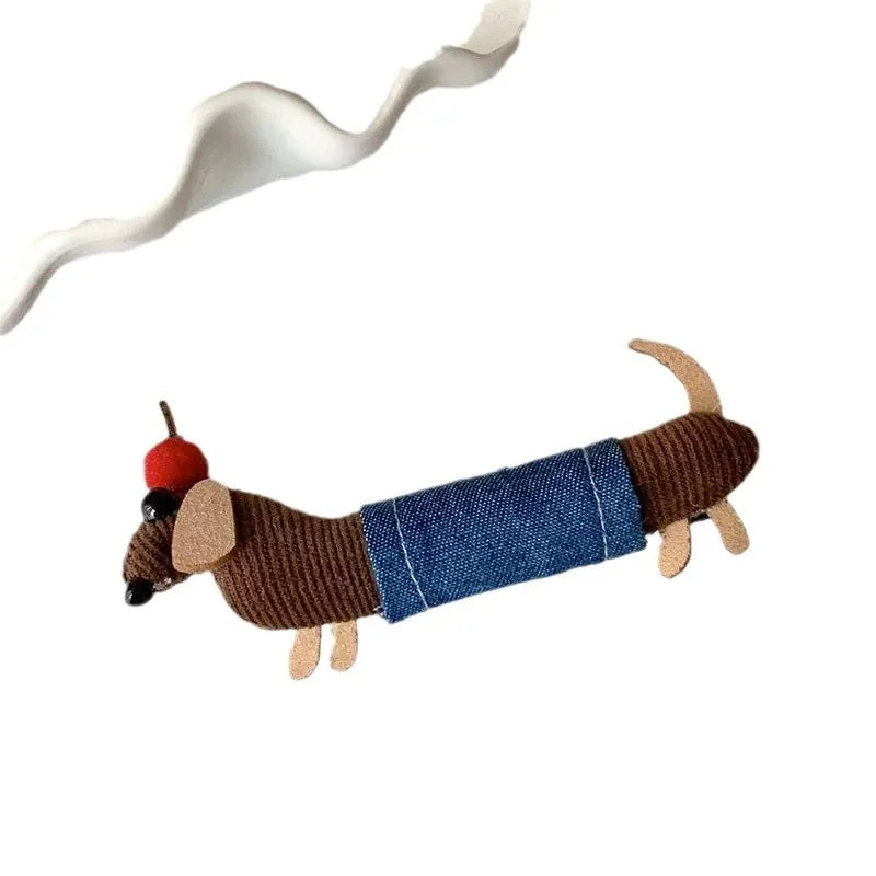 Funny Dachshund Hair Clip Hairbands Women Girls Cute Kawaii Hair Clip Bangs Side Hairpin Hair Styling Barrettes for Women Girls Quake
