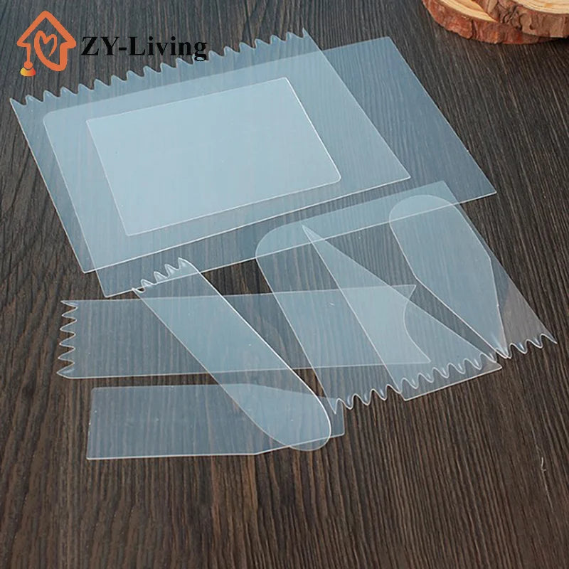 9Pcs Plastic Cake Scraper Cream Spatula Cake Cutter Pastry Mold Kitchen Baking Decorating Tools Quake