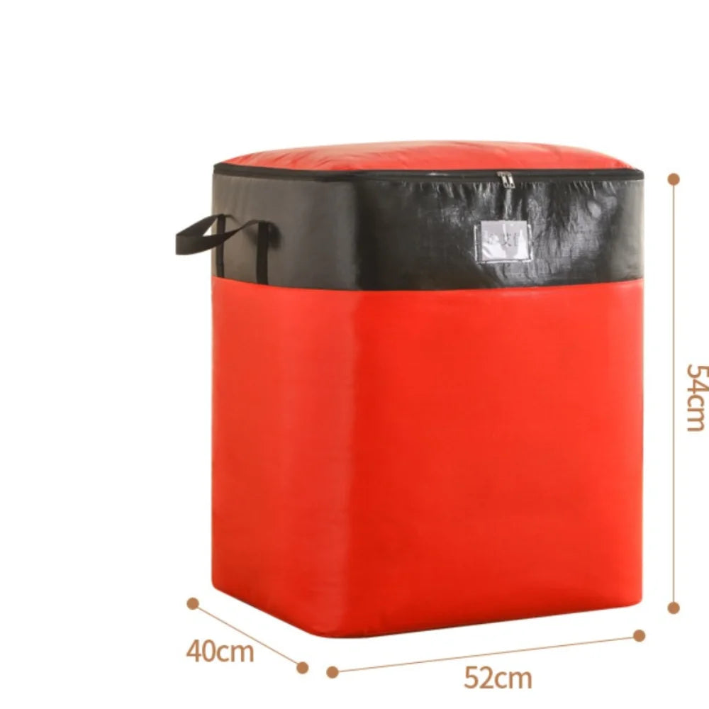 Large Capacity Moving Package Bag Durable Multifunctional Luggage Packing Bag Dustproof Moisture-proof Clothes Quilt Storage Bag Quake Red L