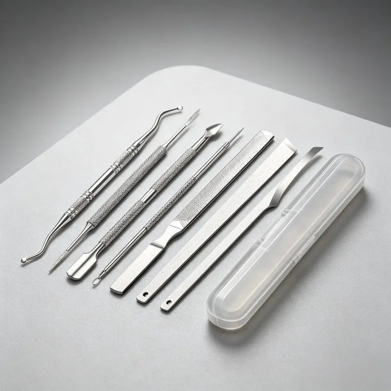 1set Stainless Steel Pedicure Tools Multi-functional Foot Care Professional Nail Clipper Manicure Kit Quake