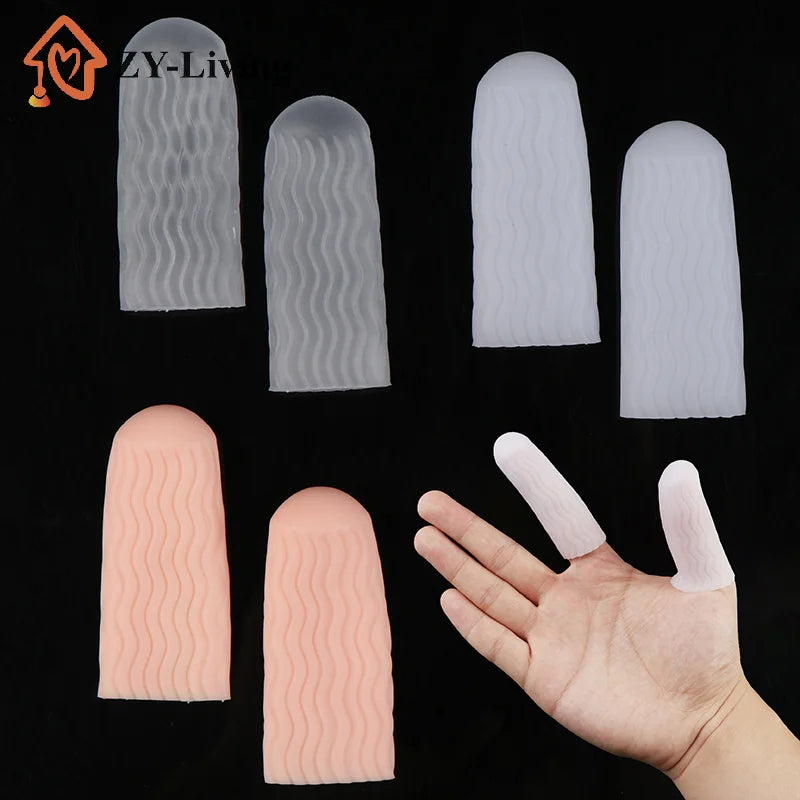 1 Pair Silicone Finger Protector Sleeve Cover Anti-cut Heat Resistant Finger Sleeves Great Cooking Kitchen Tools Quake