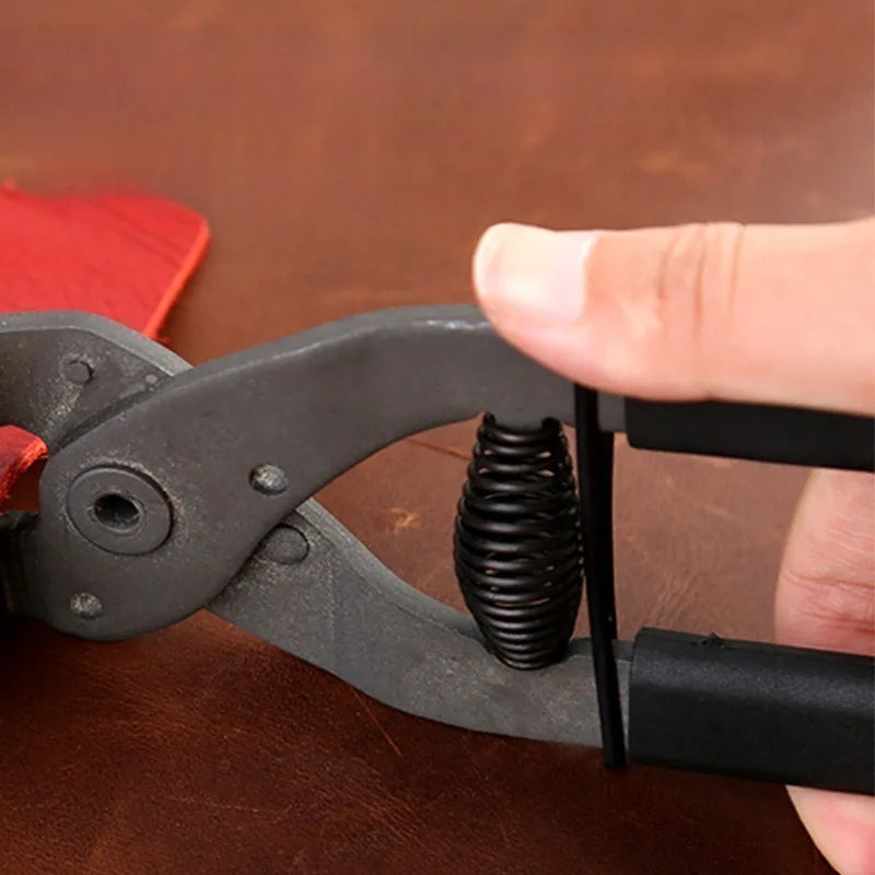 Silent Leather Punch Pliers 17cm Tool Steel with 4mm Diamond Chisels 2 and 4 Teeth for DIY Crafting Belt Bag Strap Repair Quake