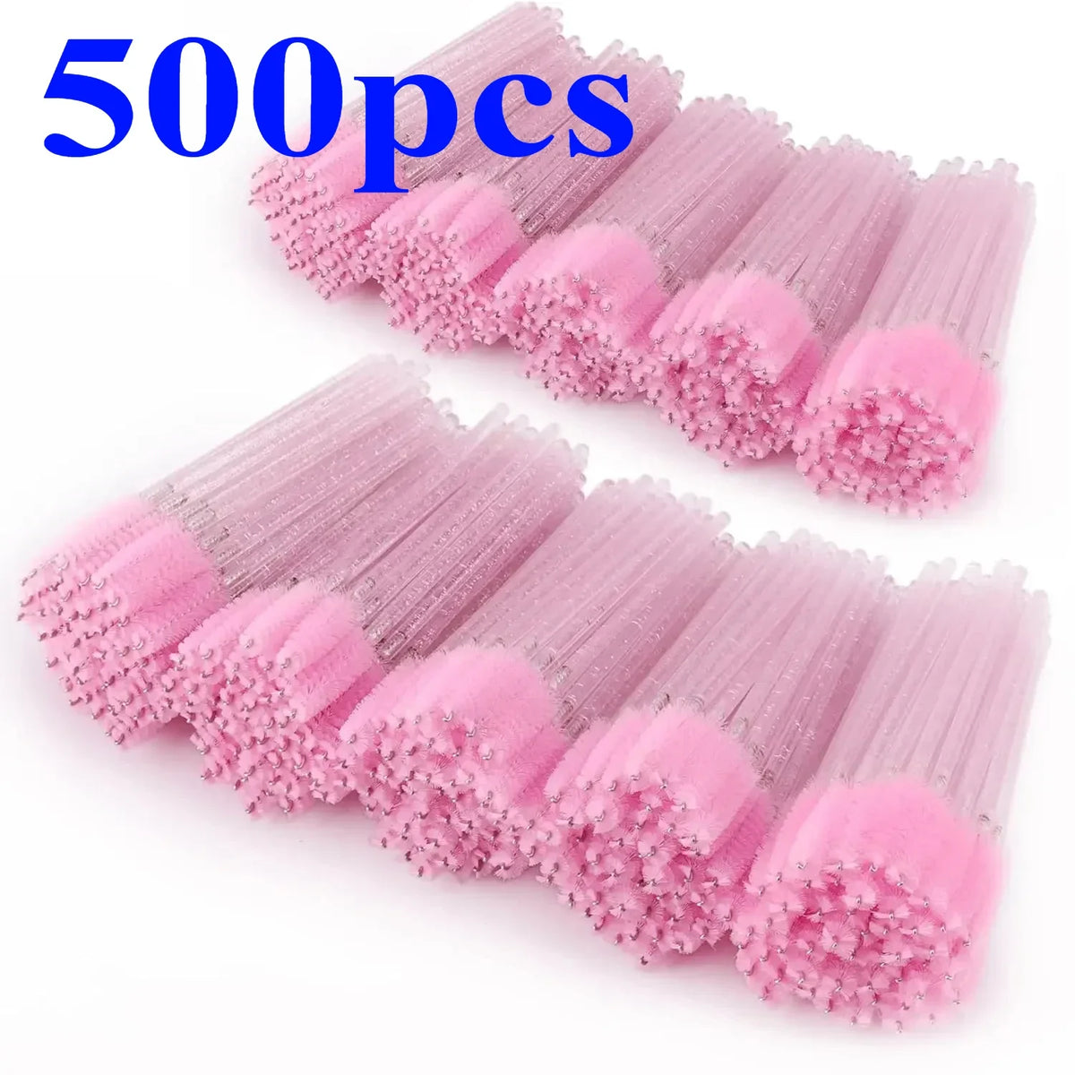 100/500/1000pcs Wholesale Eye Beauty Tools Disposable Mascara Wands Eyelash Brush Lash Extension Colorful Spoolies for Eyebrow Quake M93 Pink 500pcs