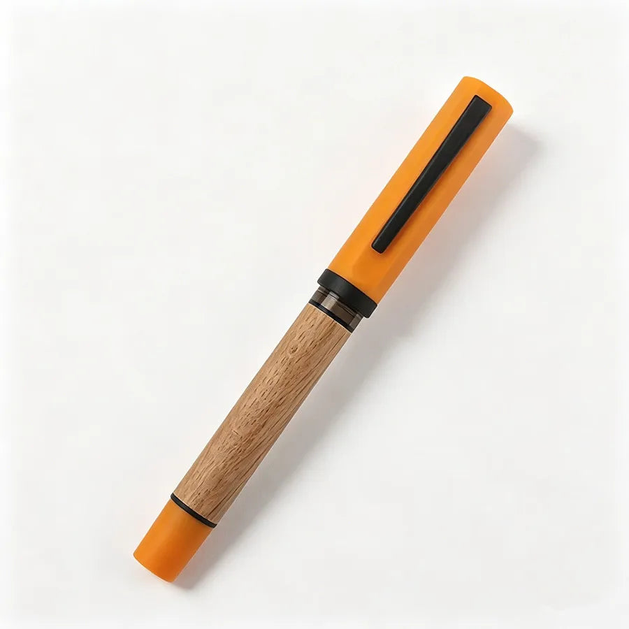 JINHAO 58D Wooden Fountain Pen 0.3mm Nib Oak Wood Ink Pen For Student School Office Calligraphy Writing Gift Pen Quake
