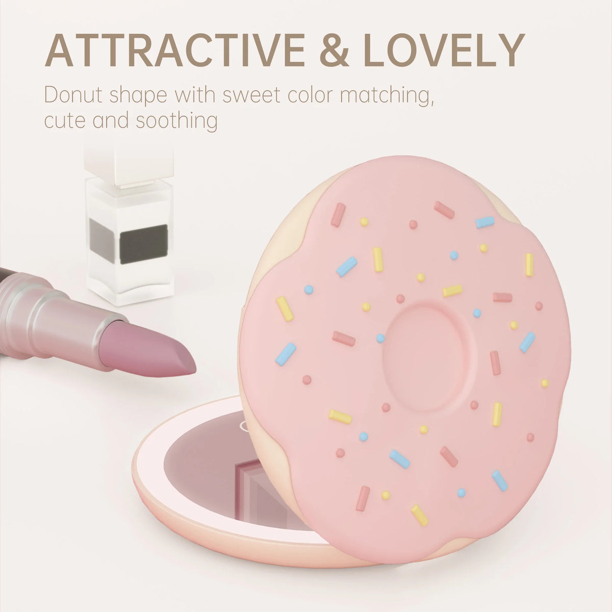 3 Colors LED Lighted Travel Makeup Mirror Foldable Rechargeable Compact Cosmetic Mirror Portable Tools Quake
