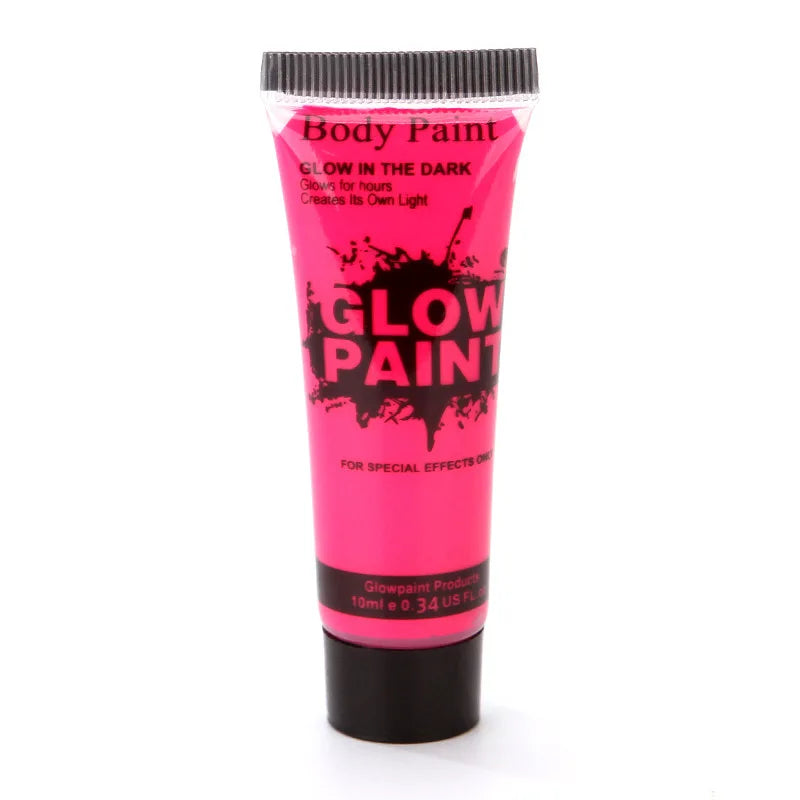 8 Color 25ml UV Neon Face Body Paint Neon Fluorescent Glow Safe Body paint For Festivals Parties Halloween Makeup Festival Party Quake 25ml-Pink