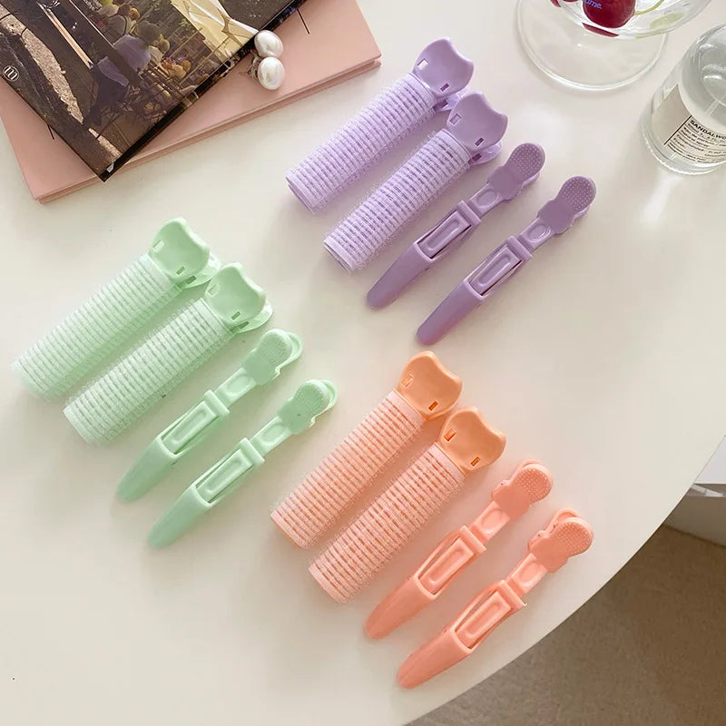 4pcs/set Korean Fluffy Hairpins Bangs Fixed Clips Curling Hairpin Hair Root Volumizing Clips Hairdressing Hair Style Accessories Quake
