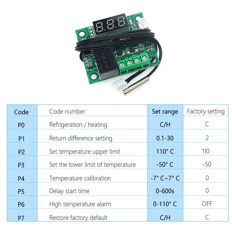 Javino W1209 DC 5V 12V heat cool temp thermostat temperature control switch temperature controller thermometer thermo controller Quake