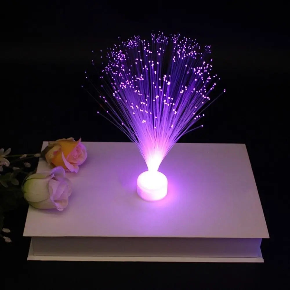 Novelty Multicolor LED Fiber Optic Light Starry Sky Color-Changing Candle Lamp Holiday Decoration Home Decor Quake
