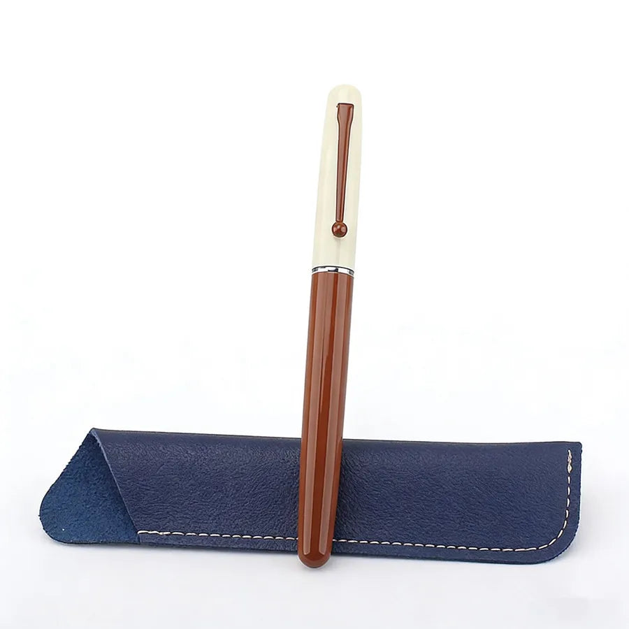 EF Nib Magnetic Cap Fountain Pen Cute Blue White Design School Stationery Pen Quake 5189-6 EF 0.38MM
