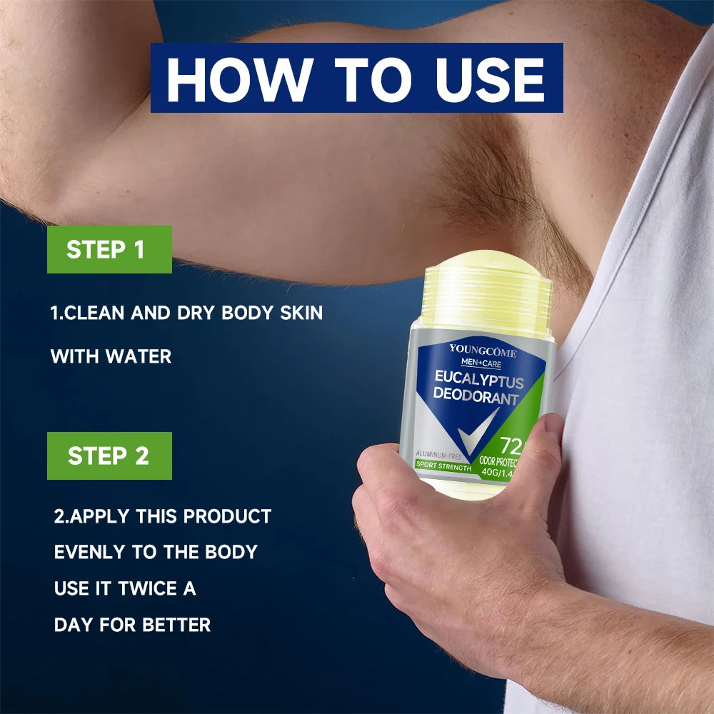 Men's Deodorant Stick Anti Sweating Keep Drying Lasting Fragrance Remove Armpit Odor Underarm Refresh Sticks Fade Body Odor Quake