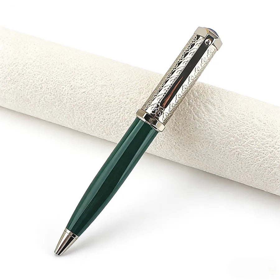 Luxury Retractable Ballpoint Pen,Metal Engraved Pattern Business Office Signature Pen, Smooth Writing School Stationery Supplies Quake 159-4