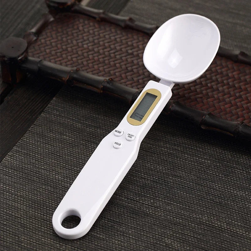 Detachable Spoon Head Electronic Scale High Accuracy Kitchen Food Weighing Scale Coffee Baking Home Commercial Measuring Supply Quake WHITE