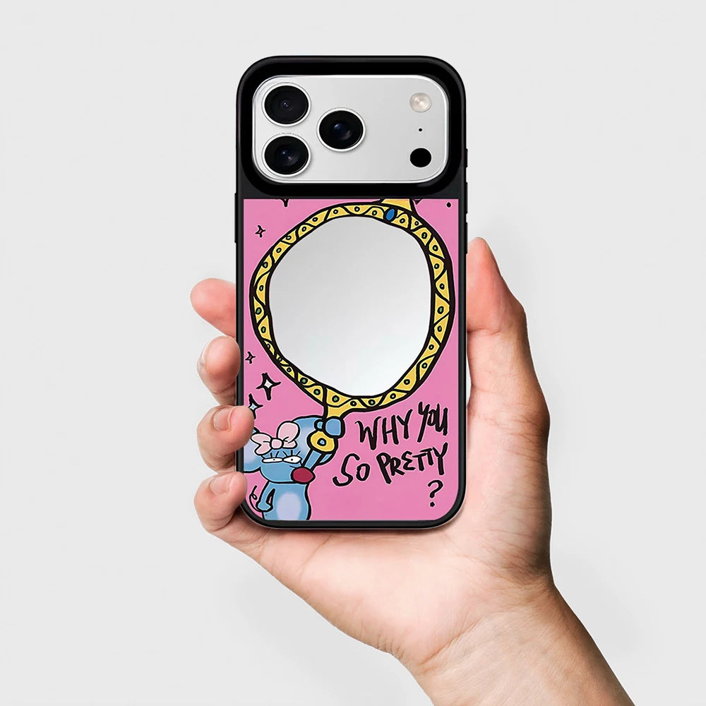 6090739 Mirror Surface Magnetic Phone Case Cover for IPhone 13 14 15 16 17 18 Pro Max Case Quake