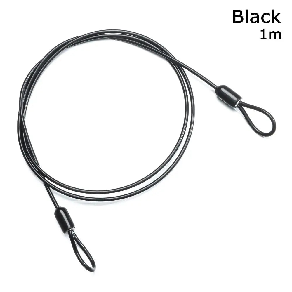 Bicycle Accessories Security Safety Rope Anti-theft Ropes Steel Cable Lock Cycling Strong Wire Road Bike Lock Bicycle Lock Wire Quake Black-1 meter