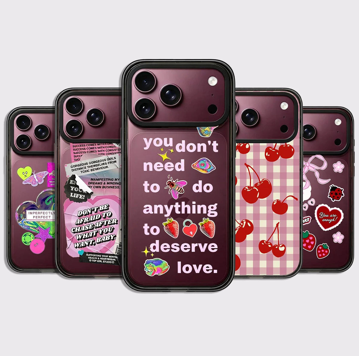 Deserve Love Pattern Impact Black Border Magnetic Case: Compatible with IPhone 18 17 16 15 14 13 Pro Max 18Pro Quake