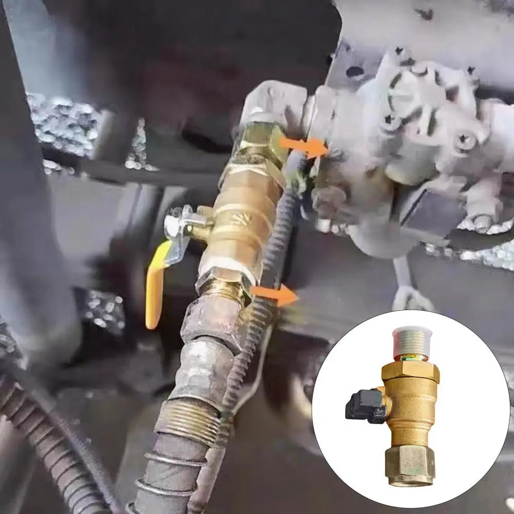 Trailer Front Wheel Air Brake Valve with Spiral Hose Tube, Integrated Emergency Brake Switch Assembly, Truck Brake System Auto P Quake