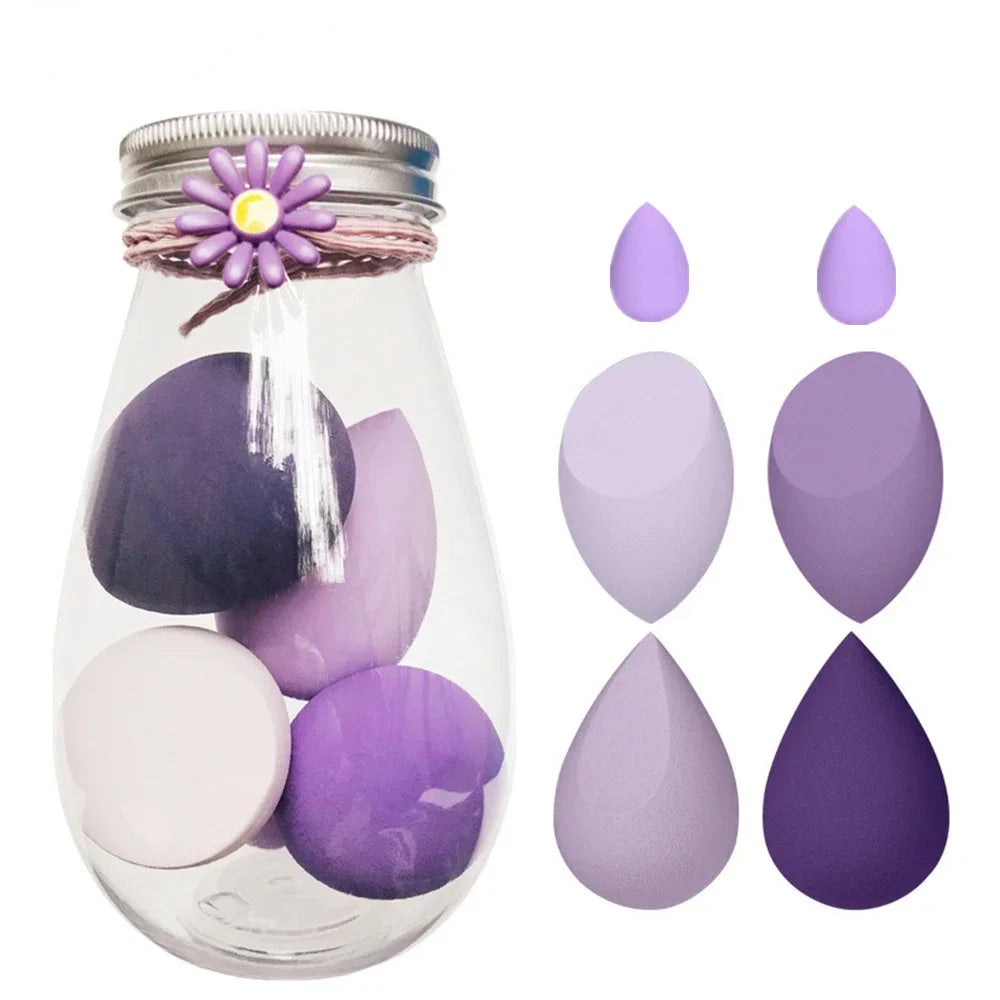 1/4/6 Pcs Make Up Sponge Cosmetic Puff Professional Makeup Sponge Foundation Powder Sponge Makeup Tools Makeup Tools Accessories Quake 6pcs purple bottle