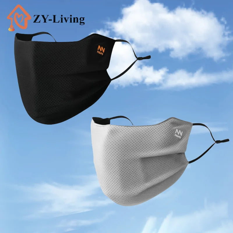 Sun Protection Face Mask For Men Reusable Breathable UV Face Shield Solid Color Washable Face Mask Summer Cycling Face Mask Quake