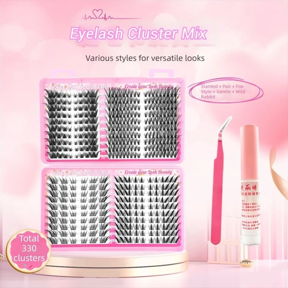 Hot Natural Look False Eyelashes Black C Curl 3D Effect Fake Lashes Eyelash Extension Spiky Lashes for Eyelashes Extension Quake