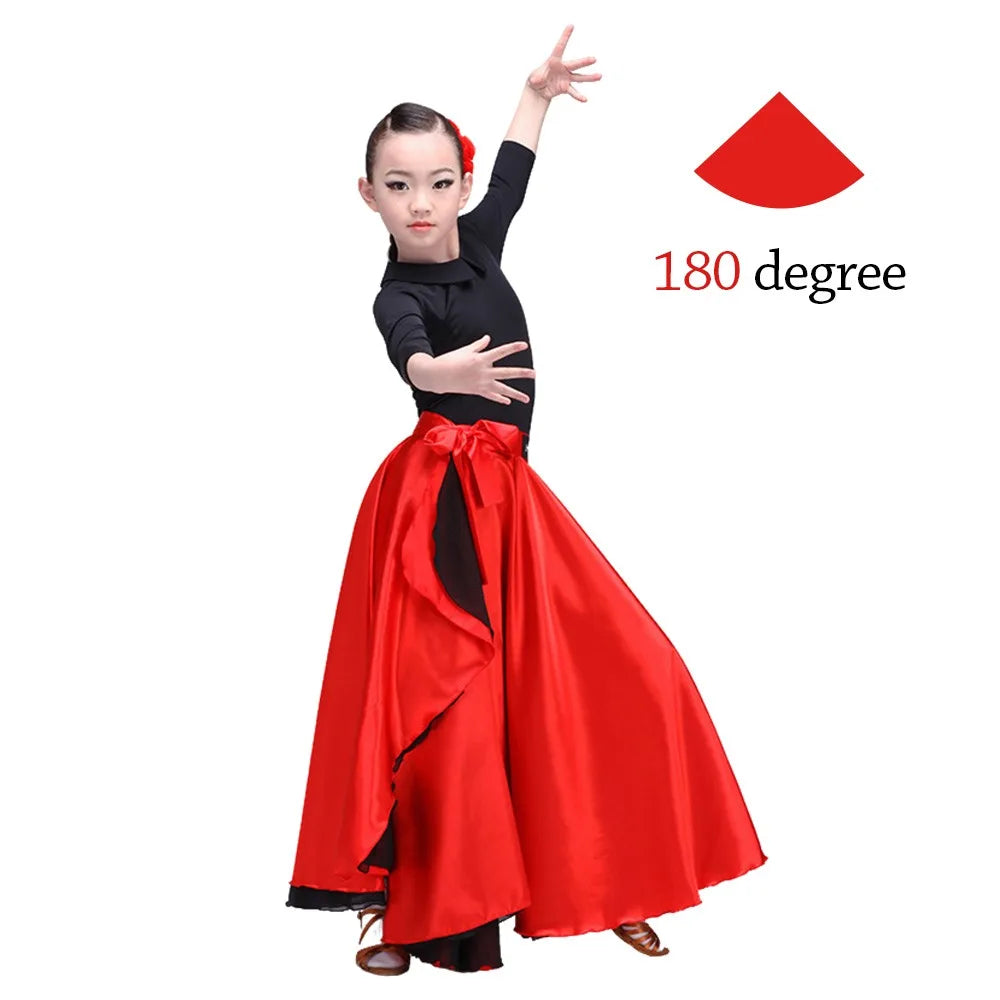 Smooth Spanish Flamenco Shawl Skirt Polyester Party Belly Dance Costumes Carnival Dress Performance Paso Doble Dance Dress Quake S