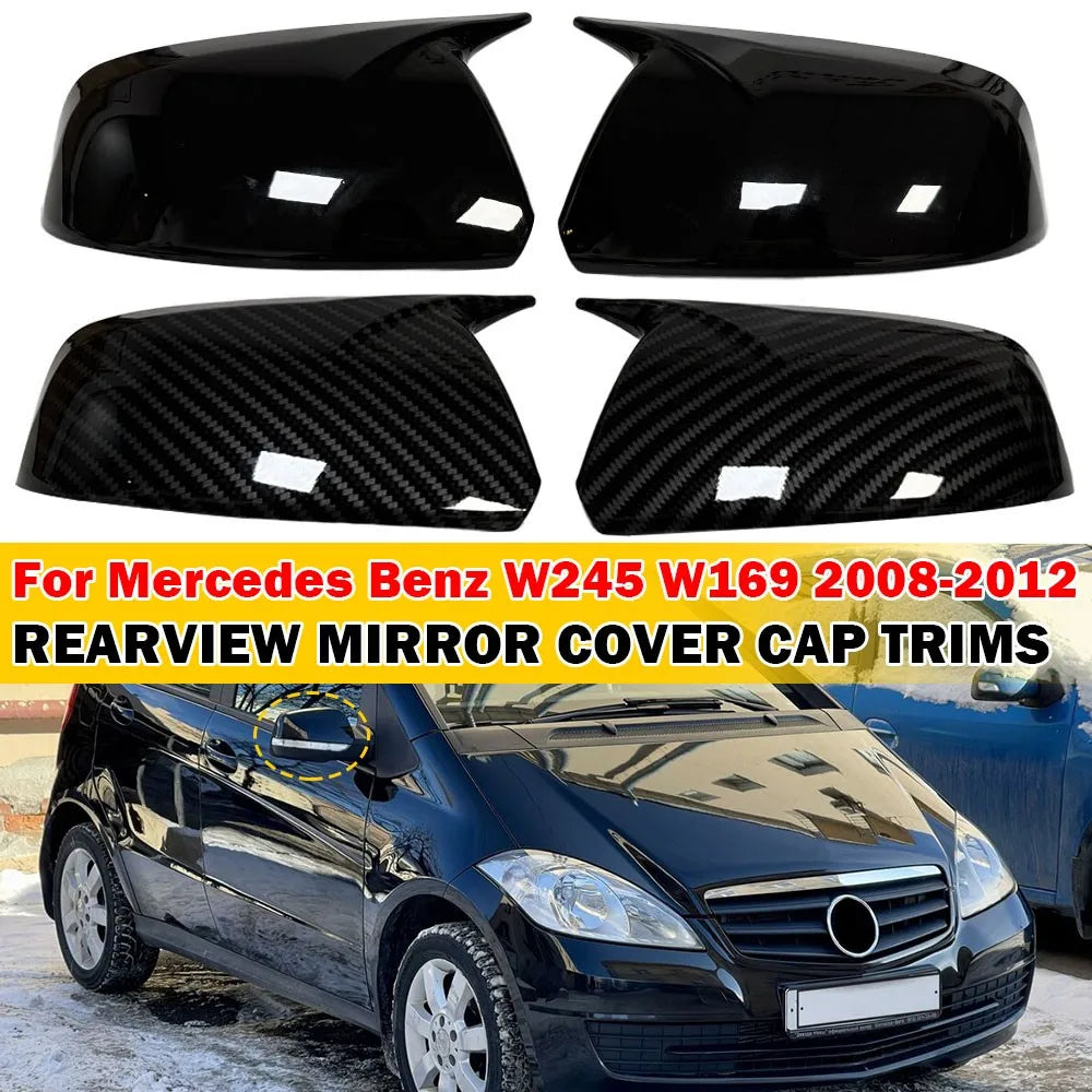 For Mercedes Benz W245 W169 2008-2012 2x Car Sticker Rearview Side Mirror Cover Wing Cap Exterior Case Trim Accessories Vehicle Quake