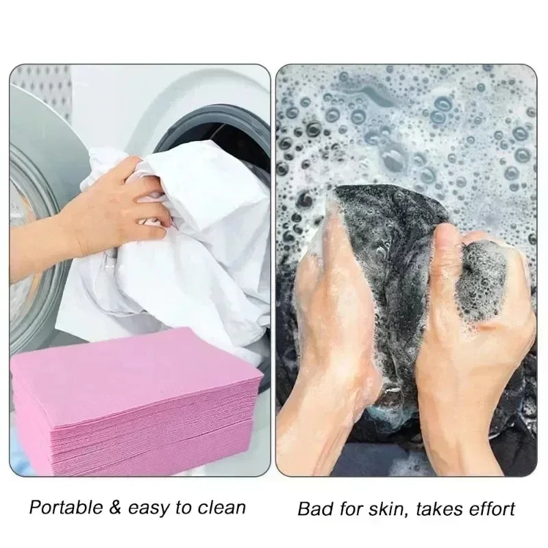 60 Pieces of Laundry Detergent Cleaning Pad Strong Stain Remover Long-lasting Fragrance Laundry Soap Washing Machine Clothes Quake