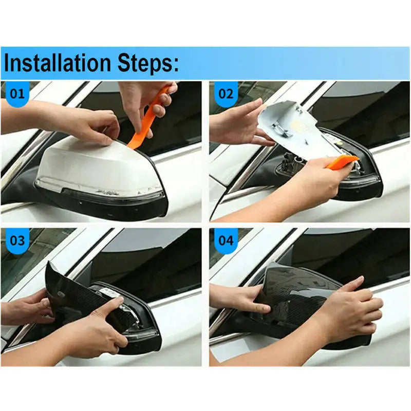 For VW GOLF 7 MK7 MK7.5 R GTI 2014-2019 Rearview Side Mirror Cover Wing Cap Exterior Door Rear View Case Trim Carbon Fiber Look Quake