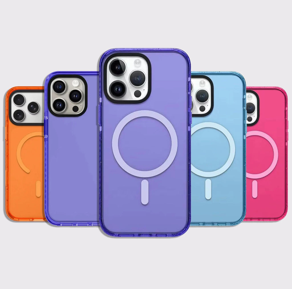 Candy Color Plain Transparent Magnetic Phone Case Cover for IPhone 14 15 16 17 18 Pro Max Case Quake