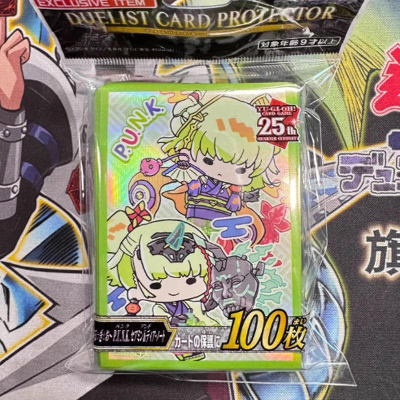Hot 100pcs Official Yu-Gi-Oh Card Sleeves 63x90mm 25th Anniversary Dragonmaid, Punk, Orcust Kids Card Protectors Collection Gift Quake