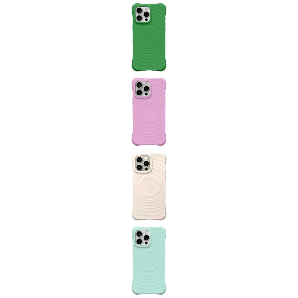 608231 Wave Magnetic Phone Cover for IPhone 13 14 15 16 17 18 Pro Max Case for IPhone 18Pro Quake