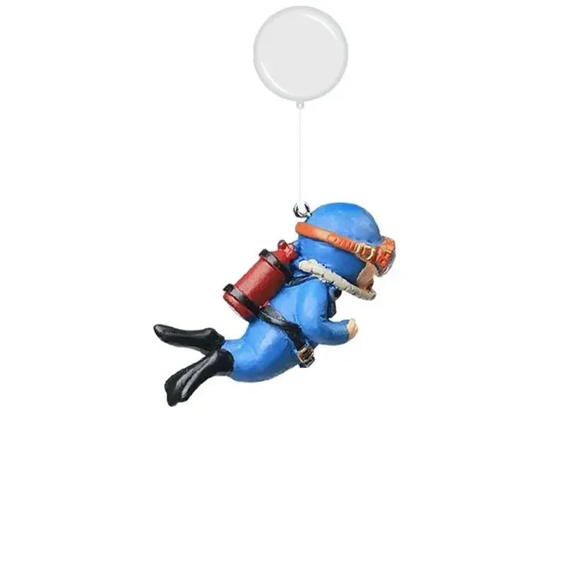 Realistic Floating Diver Ornament For Aquarium - Add Fun & Style To Your Fish Tank Decor, Unique Underwater Scene Enhancer Quake Blue wetsuit