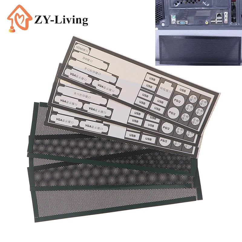 3Pcs PVC Dust Filter Universal DIY Shield Back Plate For Computer Chassis I/O Quake
