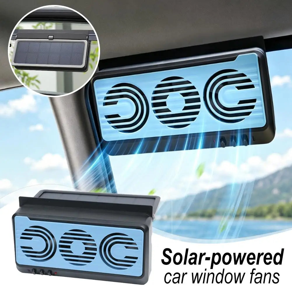 Solar Car Fan Window Exhaust Ventilation Fan Cooling Air Circulator for Auto SUV RV Summer Travel Vehicle Interior Accessories Quake